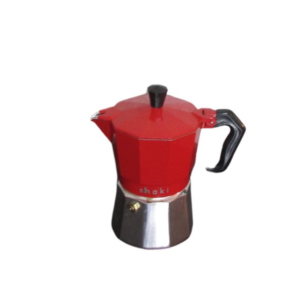 Shaki Roma Red Stove Top Espresso Maker - Picture 2 of 3